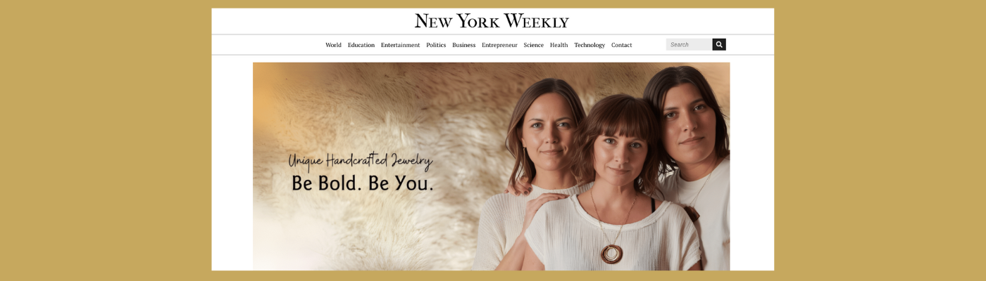 Stacey Shevlin of Madera Design Studio with two models - on the cover of New York Weekly Maga