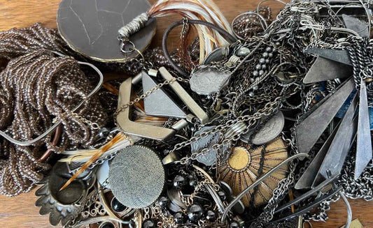 Storage ideas for jewelry - image of messy jewelry - Madera wood jewelry 