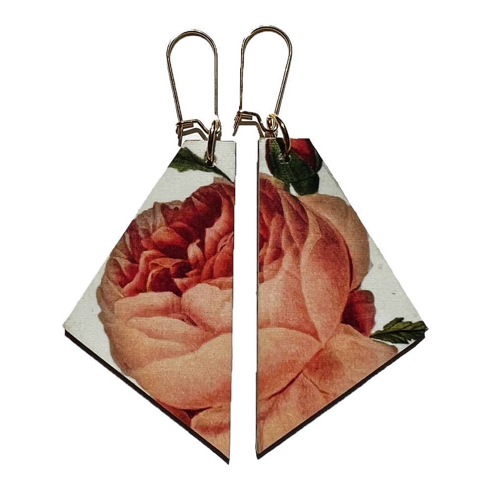 Wholesale Rose Wood Dangel Earrings 