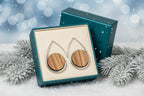Tear Drop Earrings - Upcycled Olive Wood from Croatia by Madera Design Studio