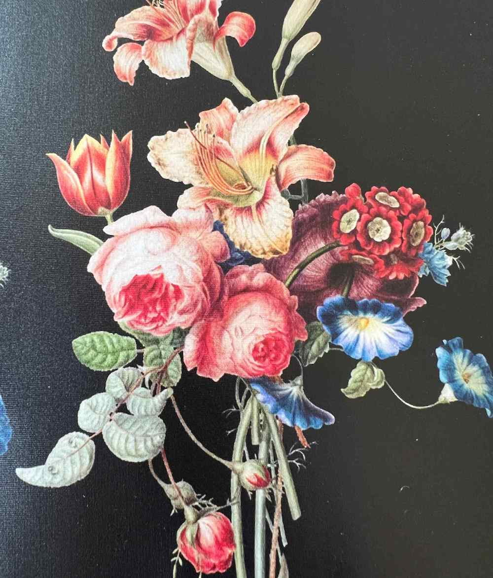 Black flower earring full pattern by madera design studio