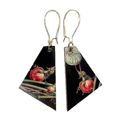 Black flower earring pattern 2 by madera design studio