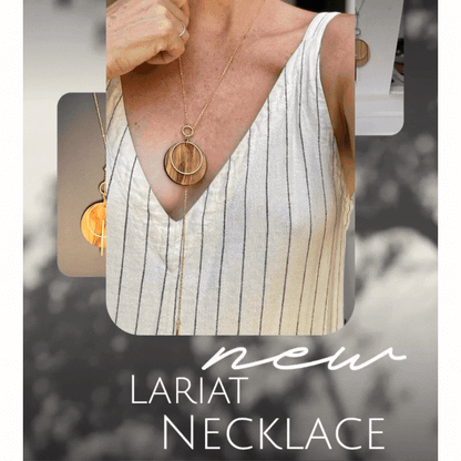 giff of different images of Madera's Lariat Necklace 