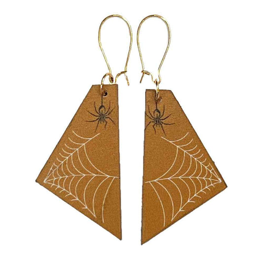 Spider web earrings by madera design studio