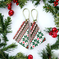 Ugly christmas sweater earrings. Fabric on wood. Madera Design Studio